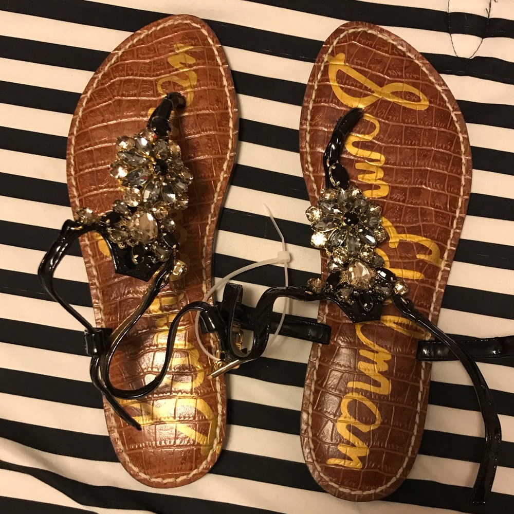 NEW | Sam Edelman | Black/Jeweled Sandals